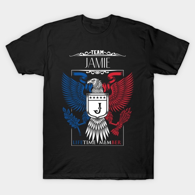 Team Jamie Lifetime Member, Jamie Name, Jamie Middle Name T-Shirt by inevitablede